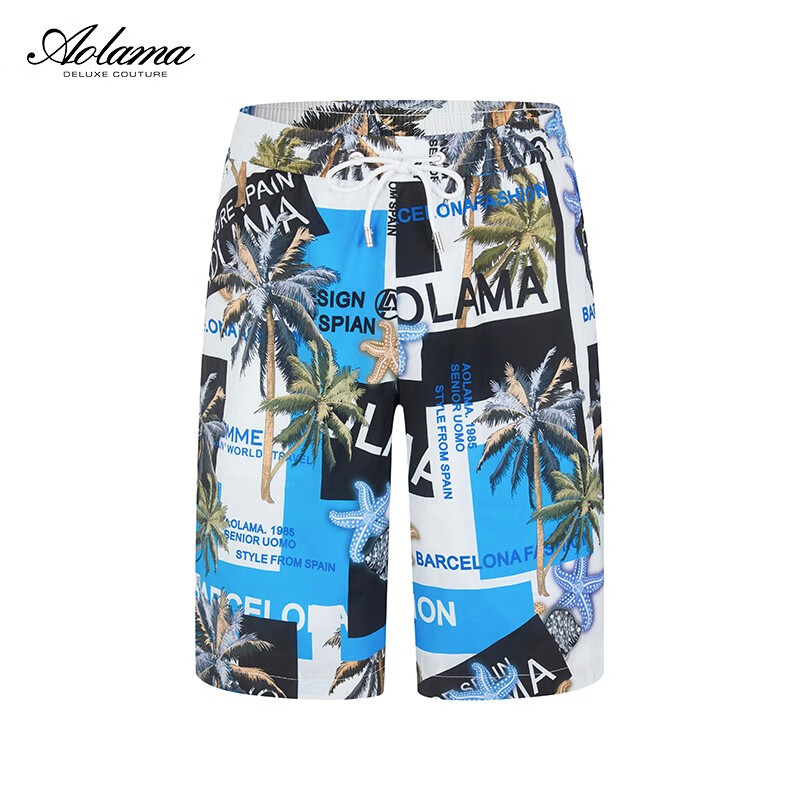 AOLAMA奥拉玛轻奢男装夏季新款个性印花字母百搭短裤083262682