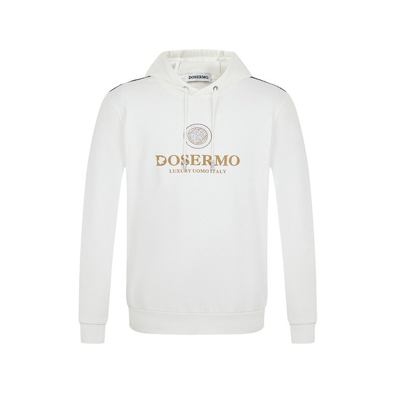 丹西摩（DOSERMO）轻奢男装抽绳连帽烫钻团套头卫衣时尚休闲百搭