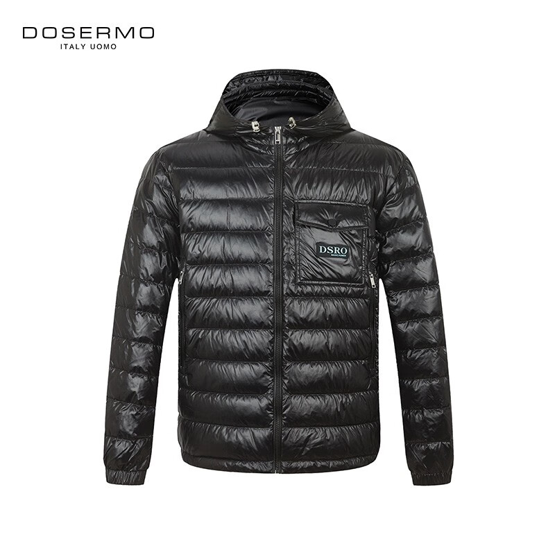 丹西摩（DOSERMO）轻奢男装羽绒服字母胶章男士冬季鸭绒羽绒服