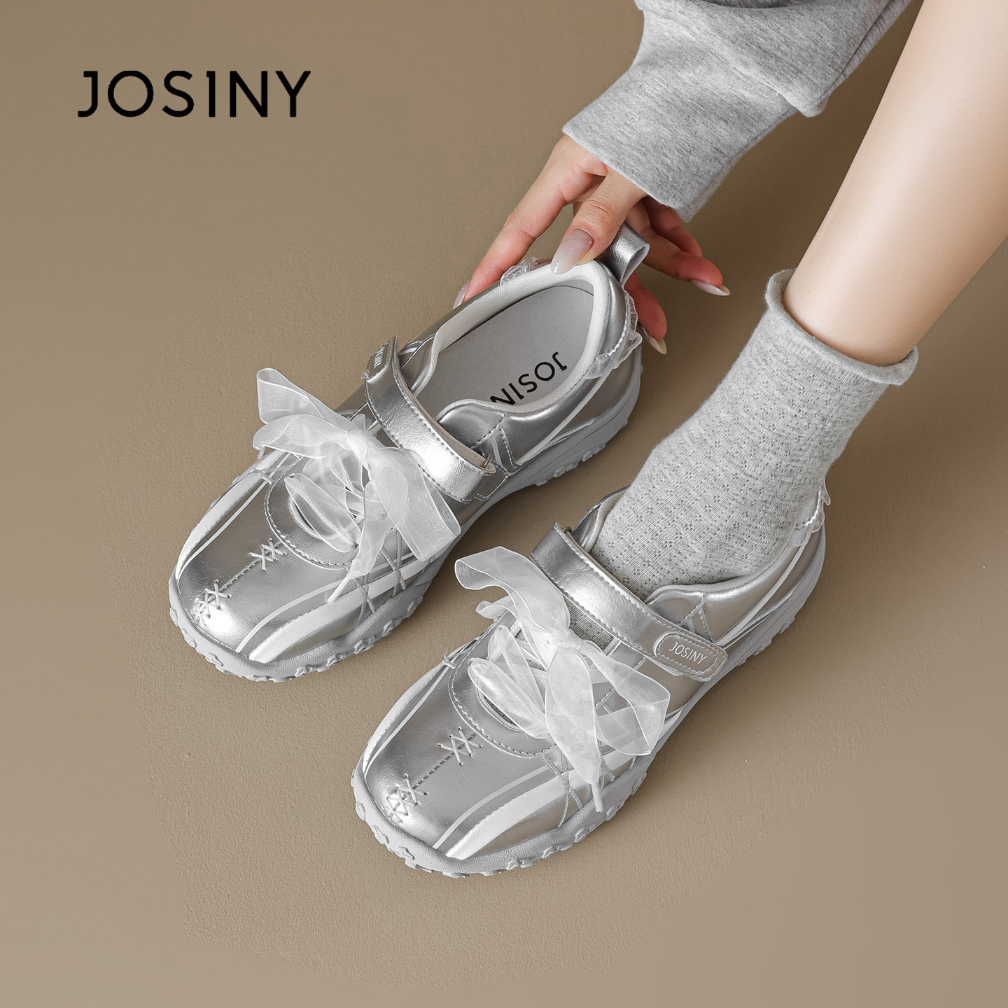 卓诗尼复古德训鞋女2025新款夏软底透气百搭运动休闲鞋配裙子女鞋