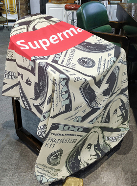 180cm理发剪发围布美式Barber油头加长加大复古条纹理发盖脚围布