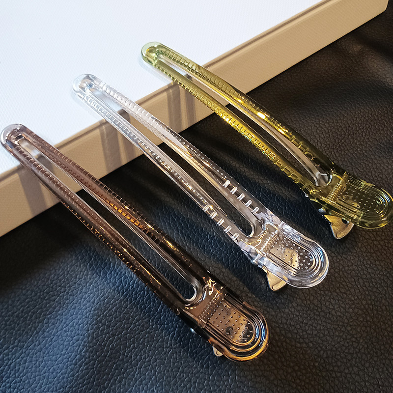 大号美发夹子剪发造型分区定位夹加大发型师透明水晶夹一字鸭嘴夹