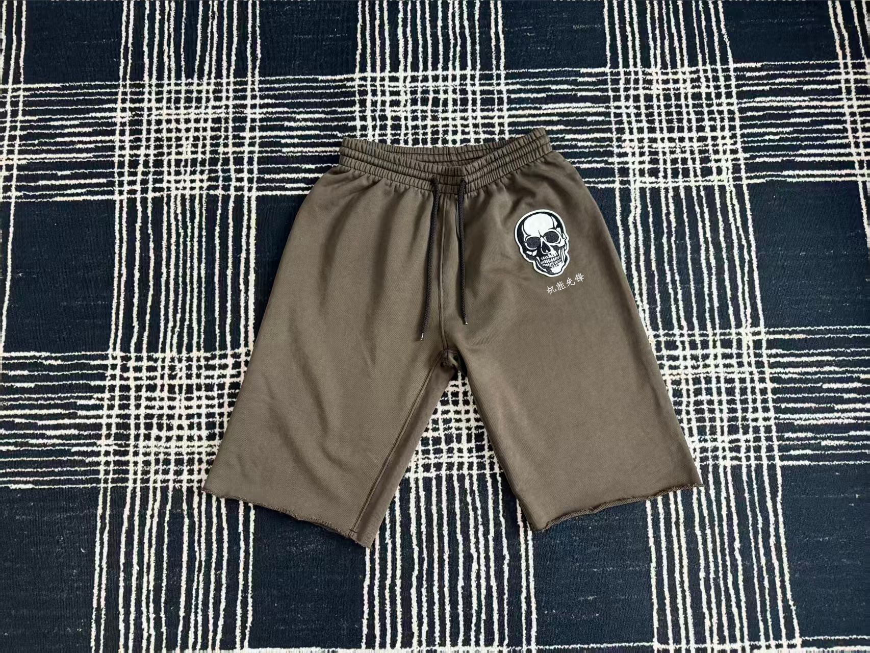 thumbnail for MADEBYSWAG self-made SS04 brown Skull Shorts for used shorts