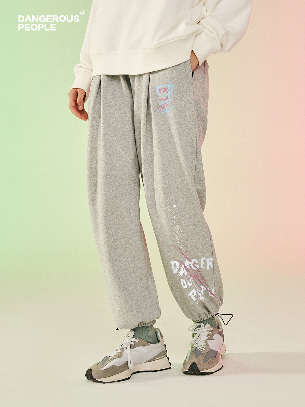 Dangerouspeople Xue Zhiqian dsp casual pants men's and women's loose drawstring pants ins trend sports thick cotton pants