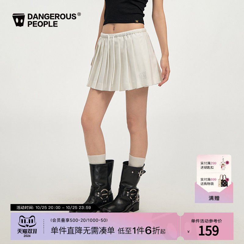 Dangerouspeople薛之谦dsp校园运动风百褶裙复古时尚百搭半身裙