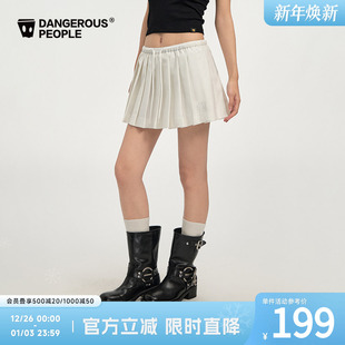 Dangerouspeople薛之谦dsp校园运动风百褶裙复古时尚 百搭半身裙