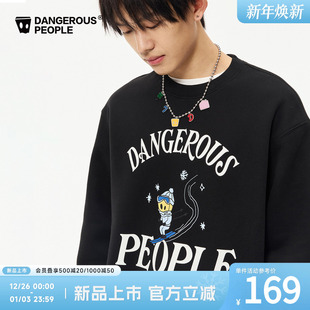 Dangerouspeople薛之谦dsp童趣滑雪小D圆领卫衣重磅潮牌情侣上衣