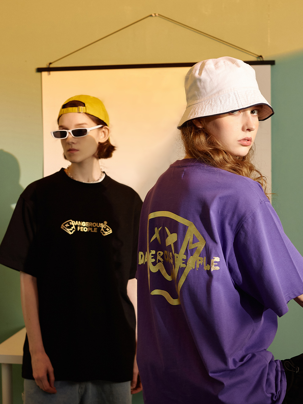 Dangerouspeople Xue Zhiqian DSP short-sleeved bronzing paper bag man summer fashion brand ins casual couple T-shirt