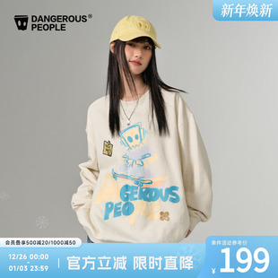 Dangerouspeople薛之谦dsp滑板印花卫衣潮牌情侣宽松圆领百搭上衣