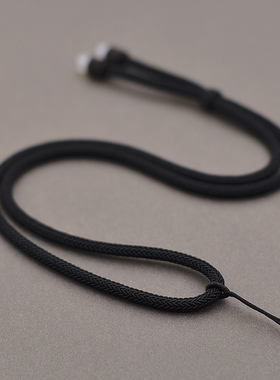 编绳项链唐卡配绳翡翠吊坠挂绳黑色项链绳编绳男玉坠挂绳和田玉