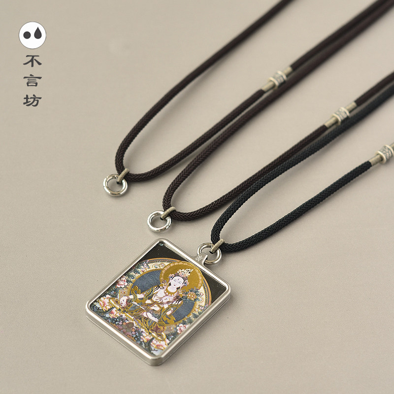 男士高端吊坠挂绳固定款唐卡挂绳配链佛系牌弹簧扣泰牌扣佛牌链