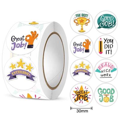 500pcs Cute Reward Stickers Roll with Word Motivational Stic