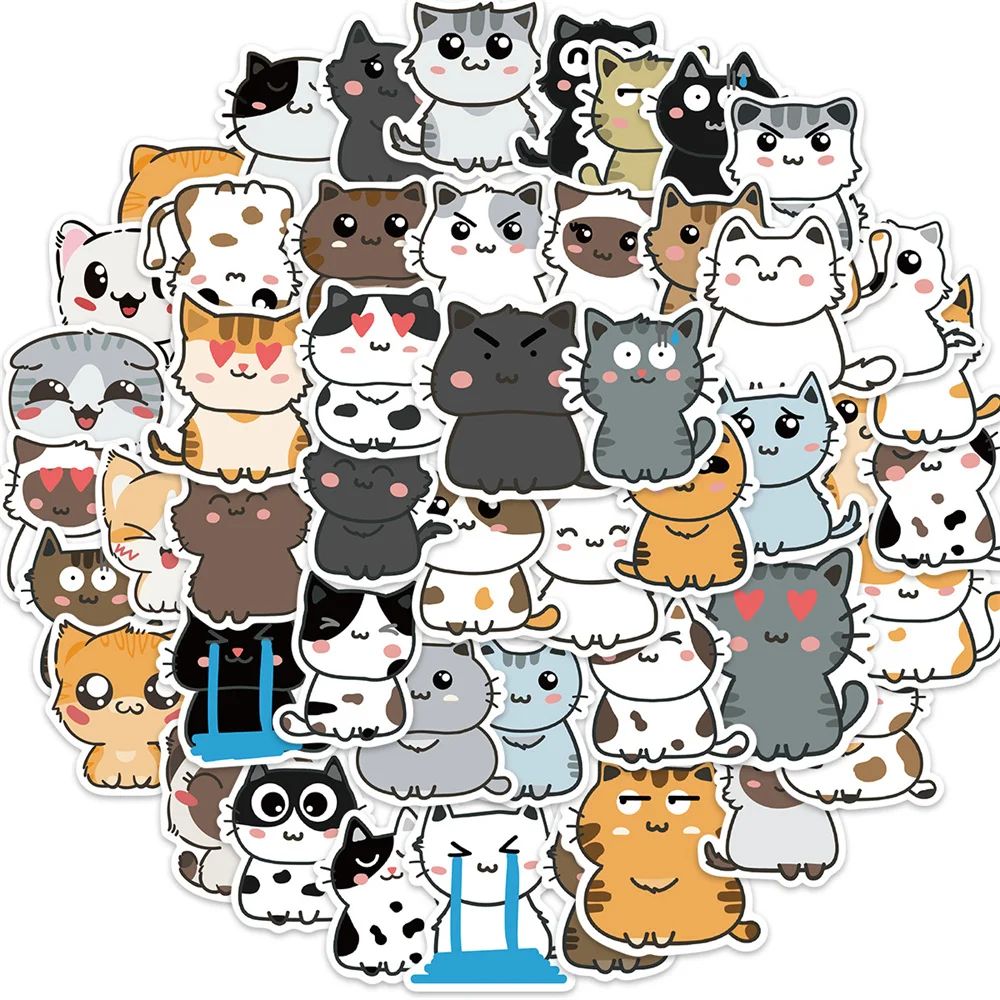 Cute Cat Expression Stickers, Stationery, Suitcase Craft Sup 文具电教/文化用品/商务用品 贴纸/立体贴纸 原图主图