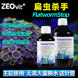 Stop珊瑚缸海缸适用修复珊瑚除扁虫褐扁 德国ZEO扁虫水Flatworm