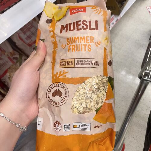 澳洲代购直邮 coles 自营 Muesli 水果坚果即食什锦麦片 750g