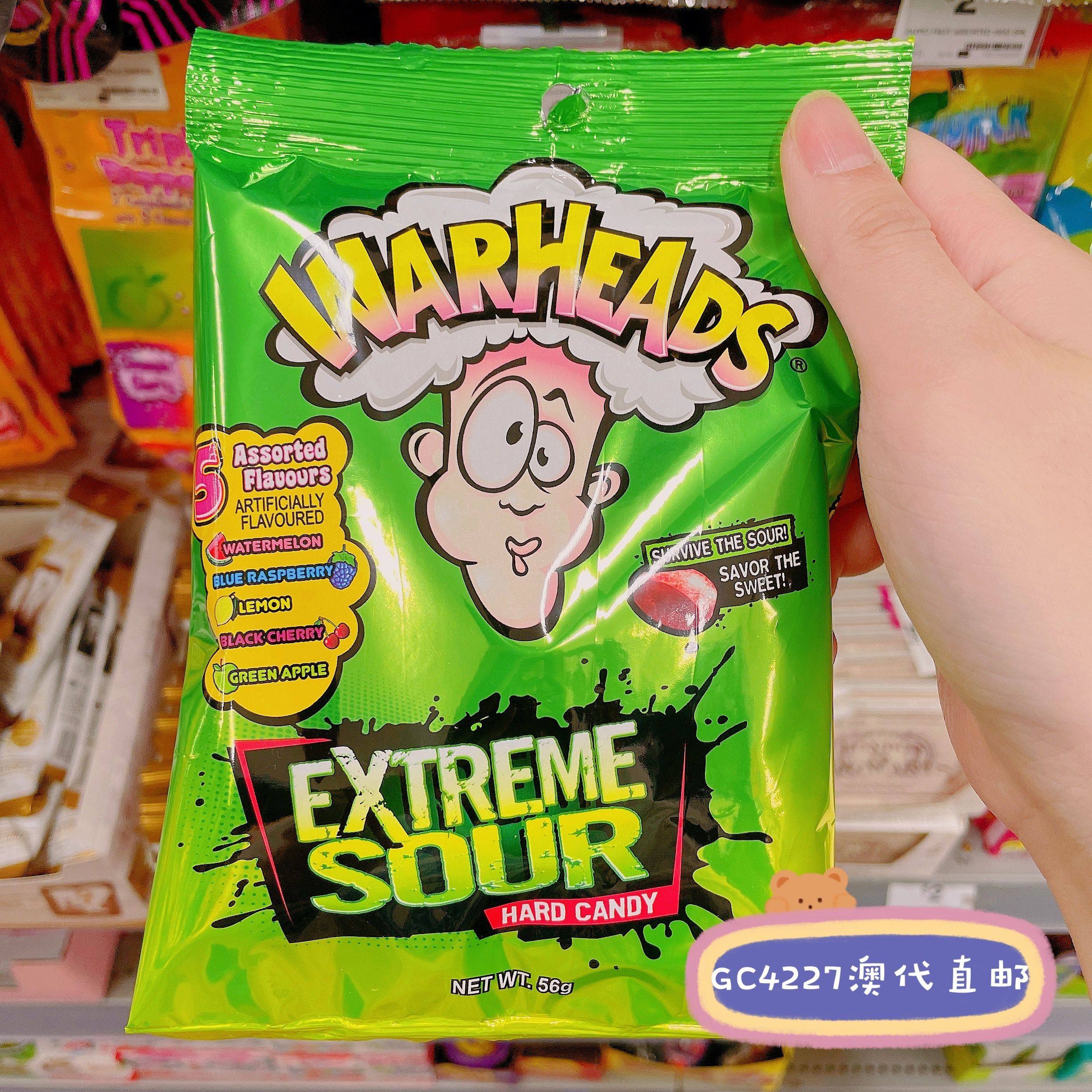 澳洲直邮Warheads弹头牌特酸硬糖糖果5种口味酸脑糖劲爆醒脑56g