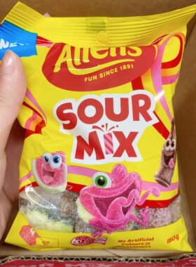 ALLENs澳洲代购直邮不添加人工色素老牌网红零食软糖薄荷糖酸粉糖