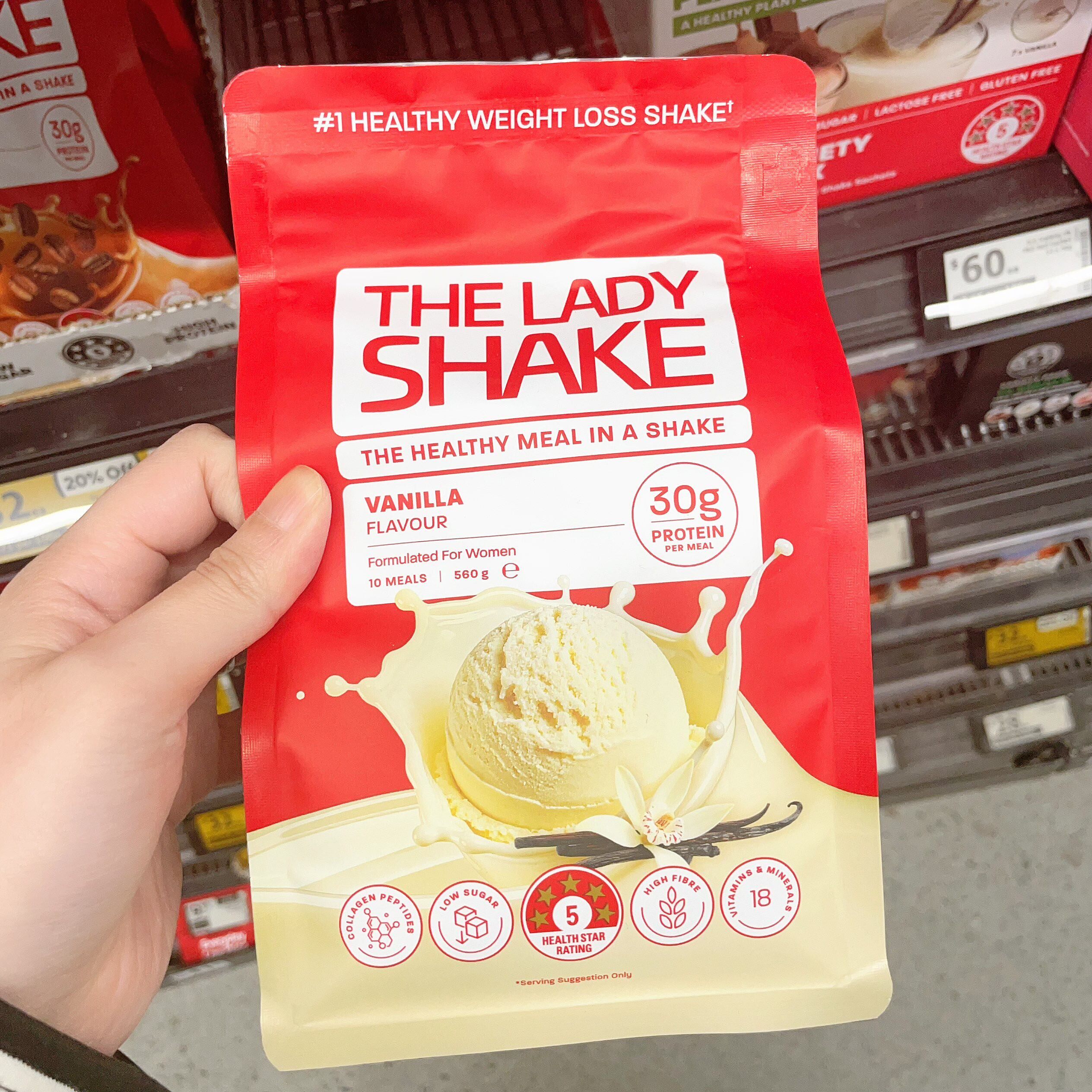 澳洲代购直邮 The Lady Shake 高蛋白低糖饱腹感脂肪燃S代餐粉