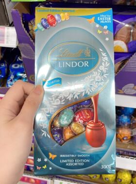 澳洲代购直邮 Lindt Easter 复活节巧克力蛋 mini牛奶巧礼袋 300g