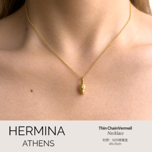 希腊Hermina Athens财富女神吊坠项链小众复古设计感可拆卸锁骨链