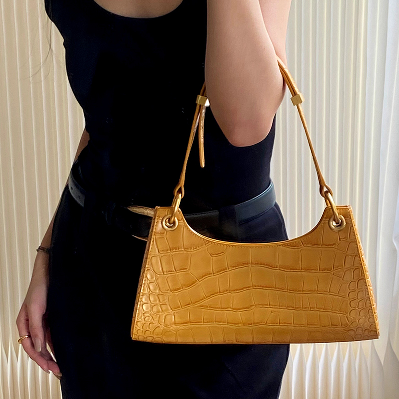 APEDEMOD腋下包鹅黄色手提包