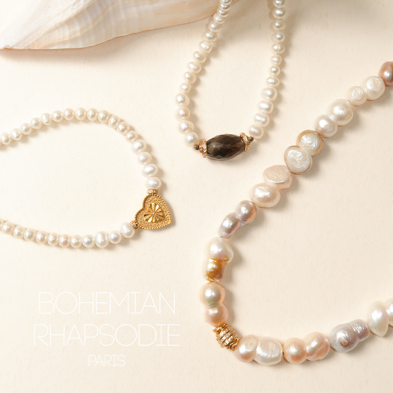 Bohemian Rhapsodie巴洛克珍珠项链合集不可调节喇叭扣秋冬毛衣链