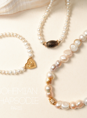 Bohemian Rhapsodie巴洛克珍珠项链合集不可调节喇叭扣秋冬毛衣链