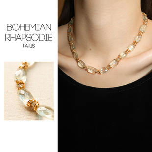 Bohemian Rhapsodie项链淡紫绿水晶秋冬波西米亚风秋冬高级锁骨链