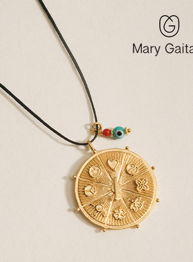 希腊Mary Gaitani幸运罗盘吊坠项链小众复古精致高级感毛衣链