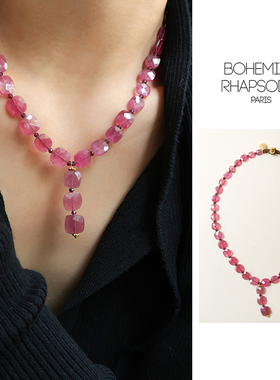 【25秋冬新品】Y字链红宝石项链