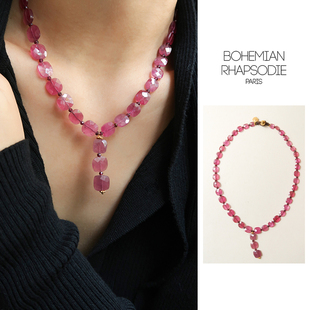 【25秋冬新品】Bohemian Rhapsodie 红宝石锁骨链Y字链秋冬感项链