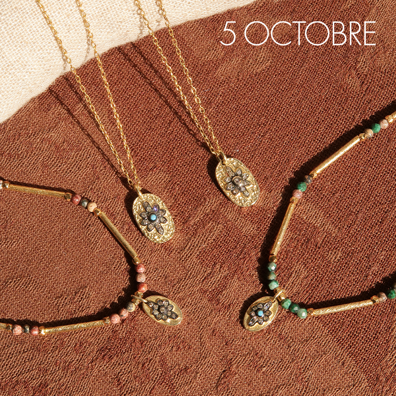 5Octobre手工天然石锁骨链项链