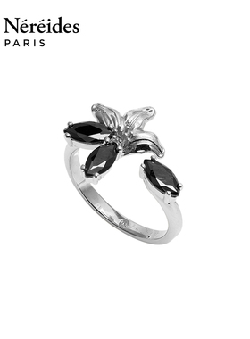 Les Nereides鸢尾花系列 银色百合 可调节戒指