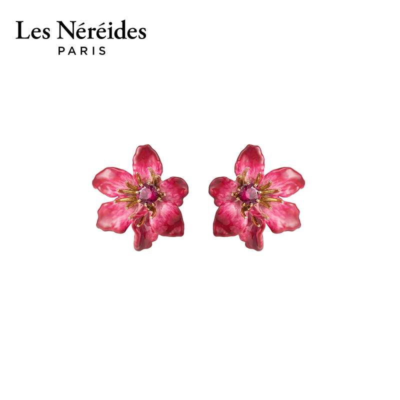 Les Nereides蒙马特1900系列 粉色铁线莲 耳钉
