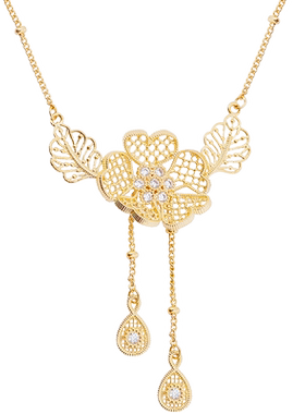 LesNereides金色花卉项链女
