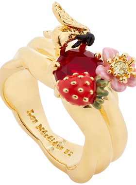 Les Nereides四季浆果系列 小草莓与蜜蜂 戒指 新款爆款春夏