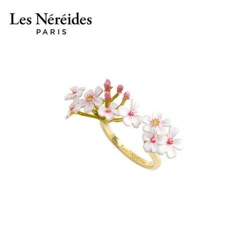 Les Nereides春日系列 粉白山楂花 可调节戒指