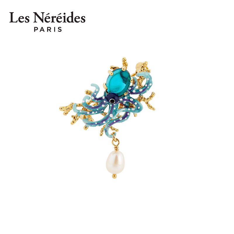 Les Nereides海底两万里系列 蓝色章鱼 胸针
