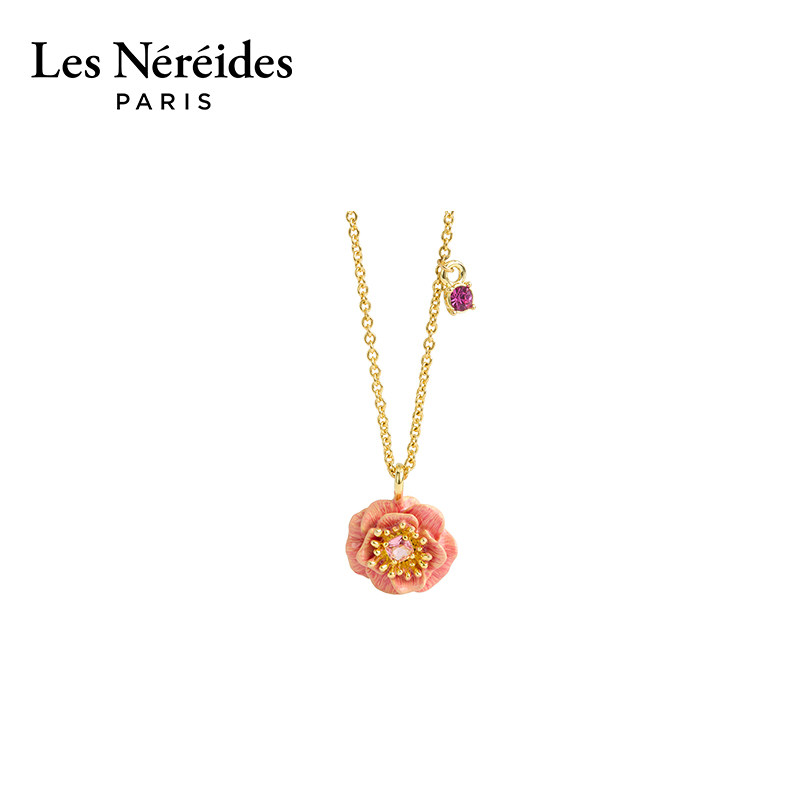 Les Nereides漫步巴比松系列 粉色银莲花 项链