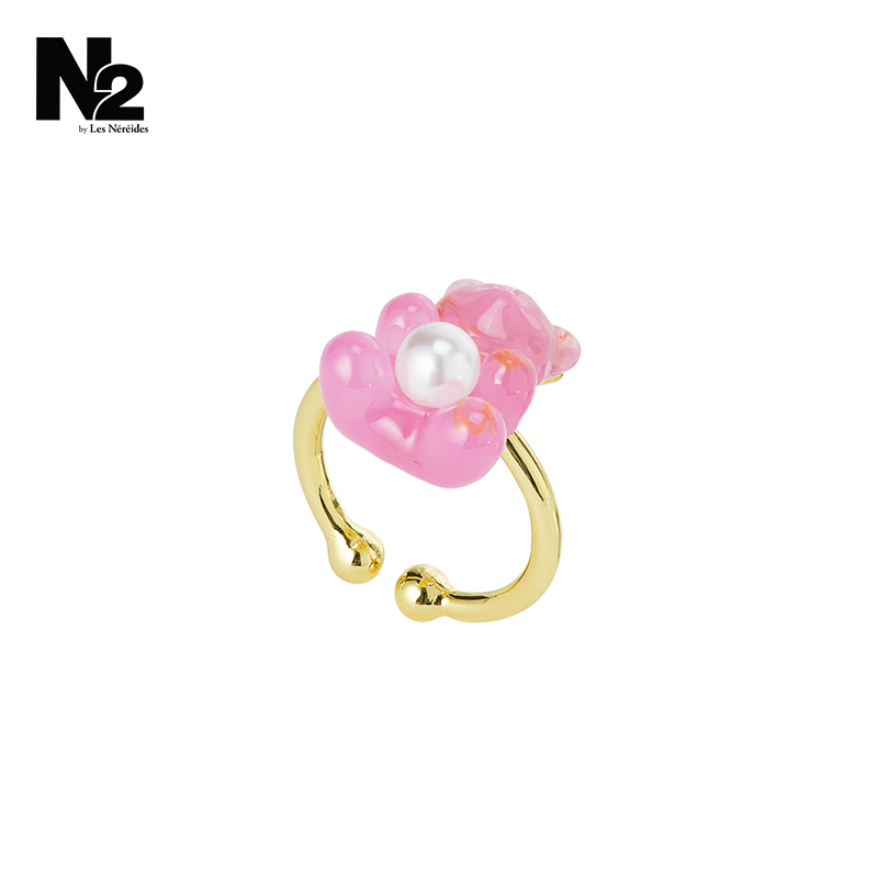 N2 by Les Nereides糖果铺系列 粉色泰迪熊 可调节戒指