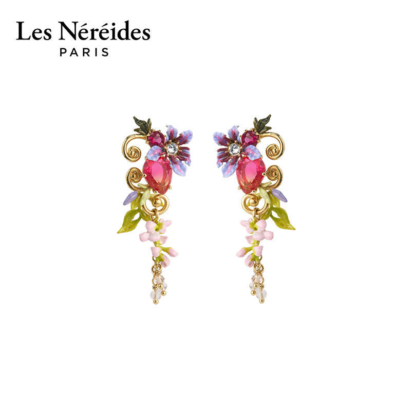Les Nereides蒙马特1900系列 铁线莲与紫藤 耳钉