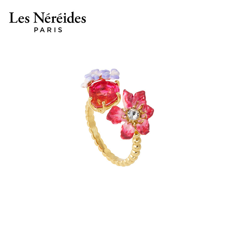Les Nereides蒙马特1900系列 粉色铁线莲 可调节戒指