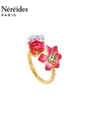 Les Nereides蒙马特1900系列 粉色铁线莲 可调节戒指