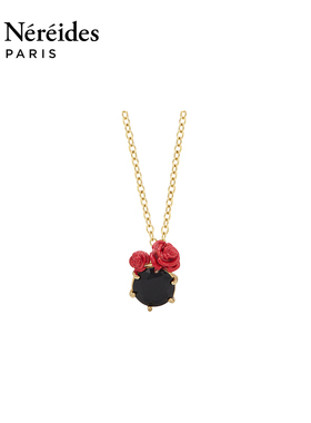 Les Nereides爱护小动物系列 红玫瑰与黑钻 项链