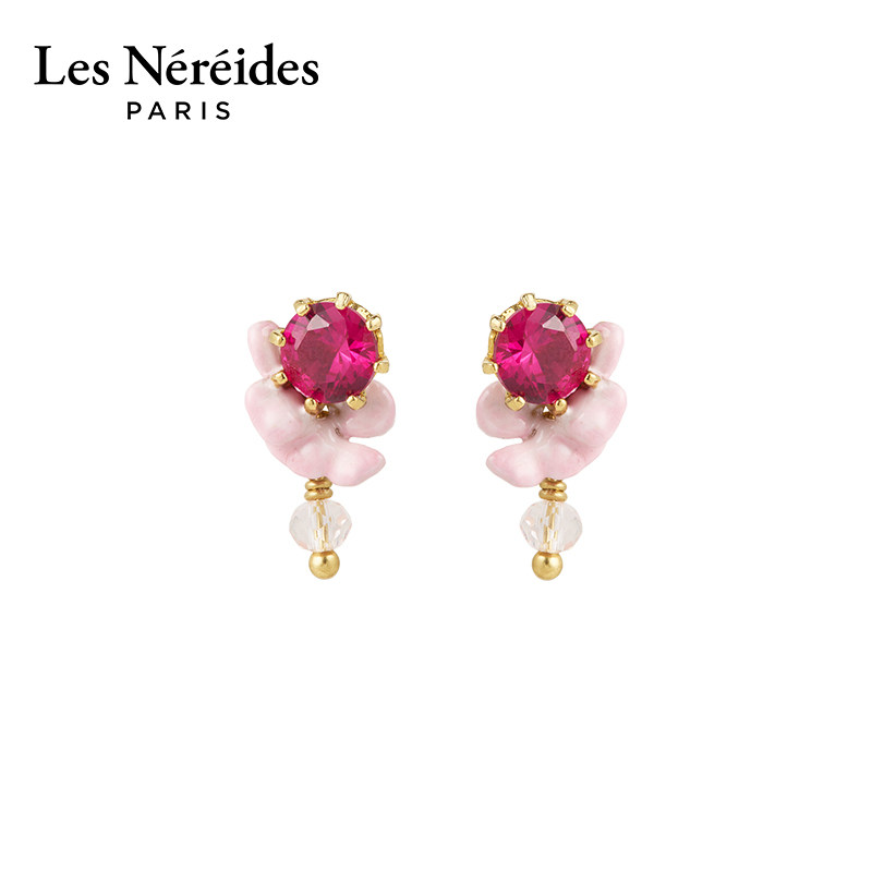 Les Nereides蒙马特1900系列 粉色紫藤 耳钉