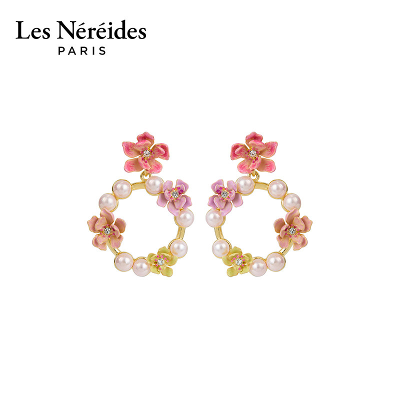 Les Nereides幻彩木兰系列 木兰花环 耳钉小清新少女感法式气质