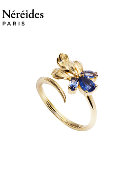 Les Nereides鸢尾花系列 金色鸢尾花 可调节戒指