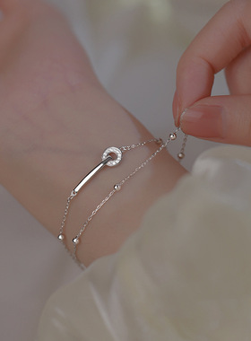 日系george melis双层圆环手链女小众设计时尚简约百搭ins风轻奢