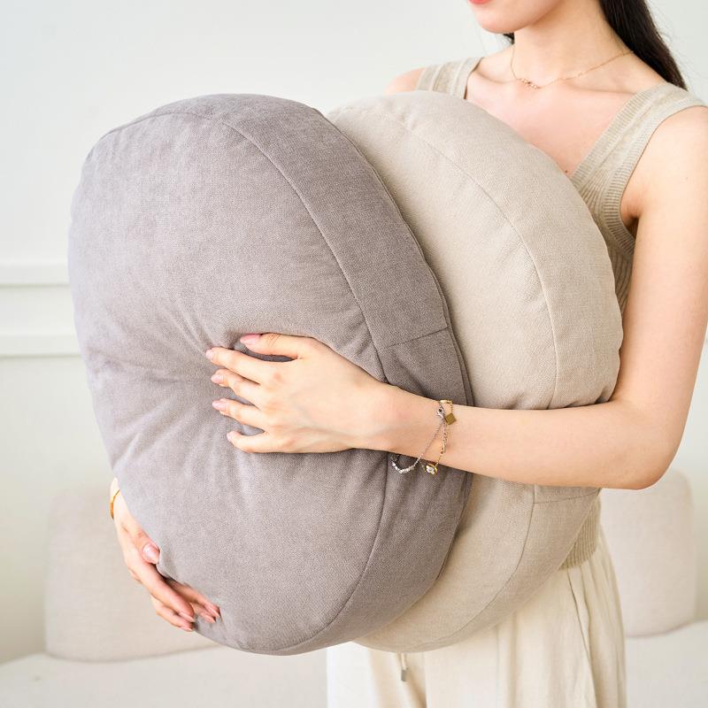 抱枕日式蓬软太鼓椅子腰靠办公室护腰沙发靠枕靠垫奶油风床头靠背