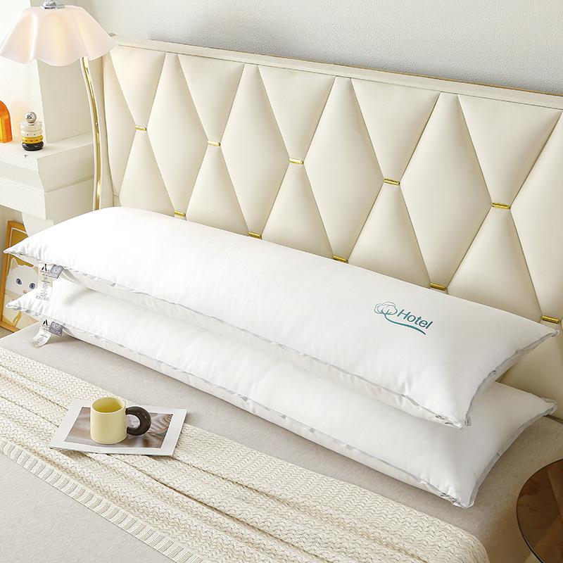 双人花边全棉长枕头1.2m1.5米1.8夫妻情侣亲子长条柔软一体枕头芯